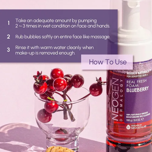 Vista 5 de DERMALOGY by NEOGENLAB Limpiador de espuma fresca, arándano, 5.6 fl oz