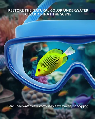 Vista 2 de Gafas de natación para adultos, paquete de 2 gafas de natación antivaho con protección UV con correas ajustables, gafas de natación de silicona a
