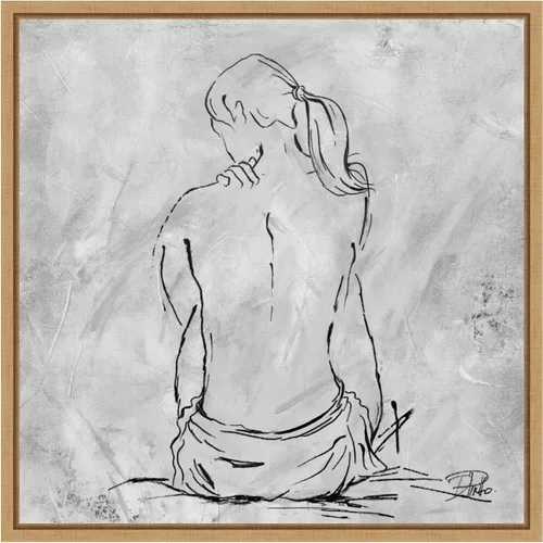 Vista 9 de Amanti Art Lienzo enmarcado para pared, 16 x 16 pulgadas, boceto desnudo II por Patricia Pinto, lienzo enmarcado para pared, obras de arte de gente