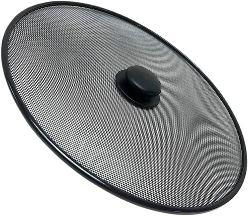 Vista 9 de Luxshiny Pantalla de salpicaduras de acero inoxidable para sartén de malla de 11.4 in, cubierta de tapa de olla de cocina, protector contra