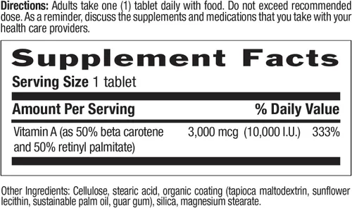 Vista 4 de Country Life Vitamina A 10,000 UI – Suplemento de apoyo inmunológico, para la piel y la salud ocular, certificado sin gluten, vegano, halal, kosher