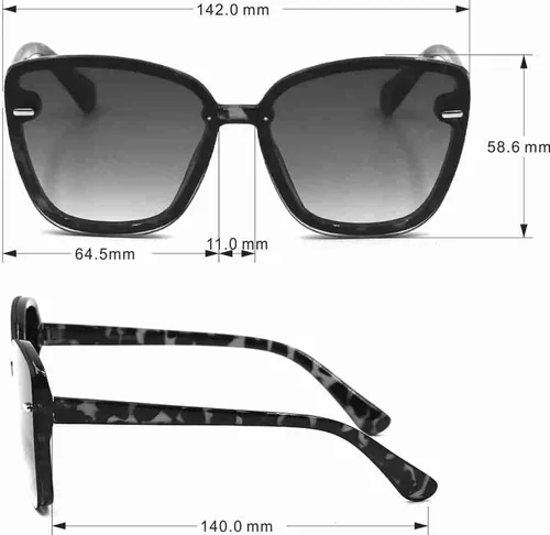 Vista 6 de Vince Camuto Women's Glamorous 100% UV Protective Square Sunglasses Negro