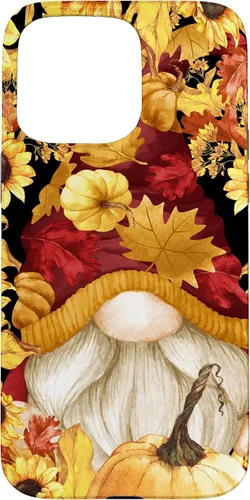 Vista 28 de iPhone 16 Lindos accesorios de otoño otoño con calabaza girasol gnomo caso