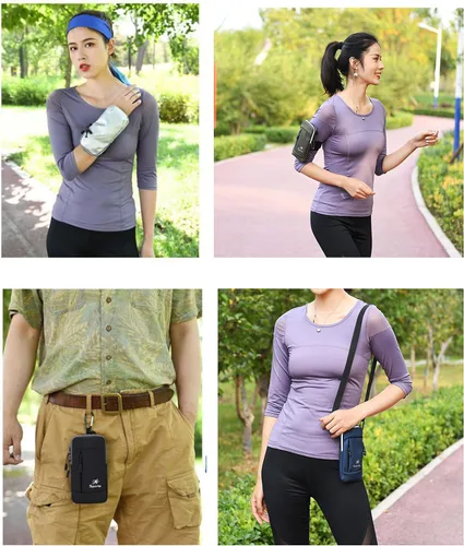 Vista 2 de Brazalete deportivo para correr, bolsa cruzada para teléfono celular, bolsa para cinturón para Samsung Galaxy S21 FE S23 S22 Ultra S20 Plus/Google