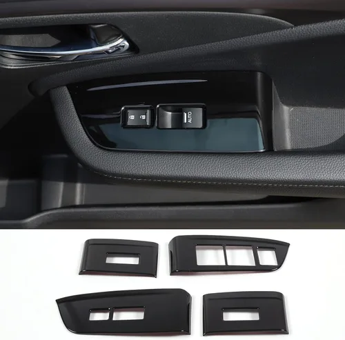 Vista 8 de 4 piezas Panel de Interruptor de Elevación de Ventana Marco Cubierta Moldura para Honda Pilot 2016-2022/Passport 2019-2023, Material ABS Accesorios