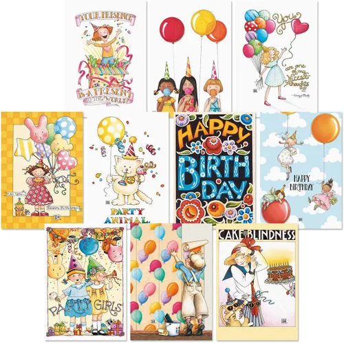 Vista 12 de Current Joy Hall Dream On Happy Birthday - Juego de 20 tarjetas con sobres blancos, 10 diseños, surtido grande de 5 x 7 pulgadas Joy Hall Dream