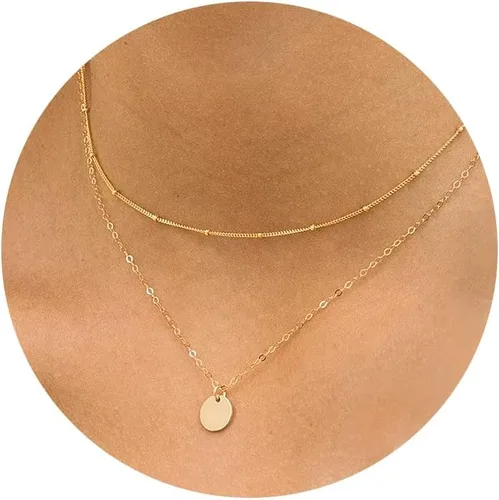 Vista 12 de CHESKY Collar con dije de satélite de moda para mujer, chapado en oro de 14 quilates/chapado en plata, gargantilla delicada, collares de cuentas