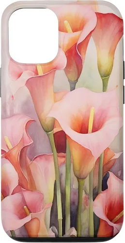 Vista 28 de Carcasa para iPhone 17 con diseño de flores de lirios de cala