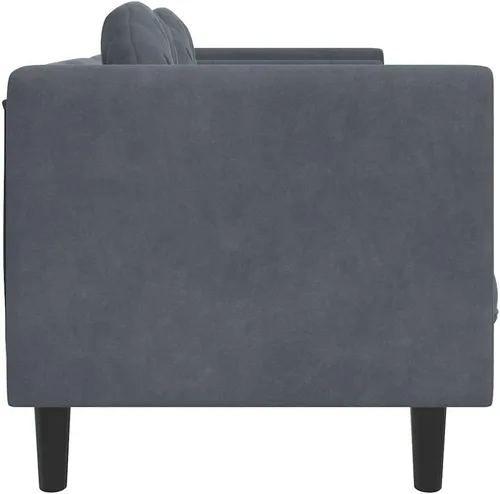 Vista 7 de vidaXL Sofá con cojines de 2 plazas, sofá tapizado, sofá biplaza para sala de estar en casa, sofá de dos plazas, estilo moderno, terciopelo gris