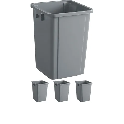 Vista 16 de Bote de basura cuadrado negro de 19 galones para restaurante, papelera comercial, papelera de plástico alto, papelera industrial, papelera cuadrada