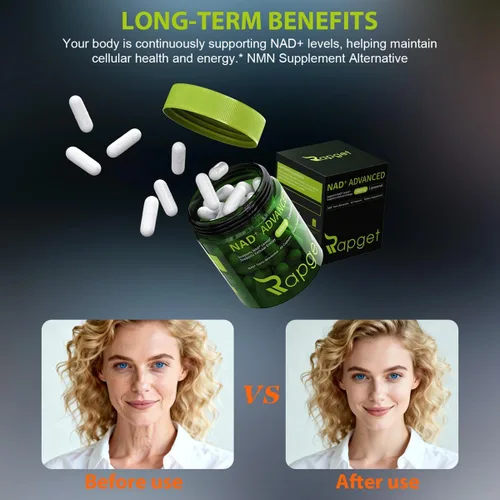 Vista 3 de RAPGET Suplemento liposomal NAD + Resveratrol - Suplemento NMN alternativo de alta pureza NAD + Suplemento para energía - Apoyo a la salud celular