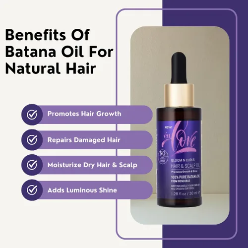 Vista 3 de Bloom N Curls - Aceite de batana para cabello y cuero cabelludo, 100% orgánico, prensado en frío, aceite hondureño puro, promueve el crecimiento