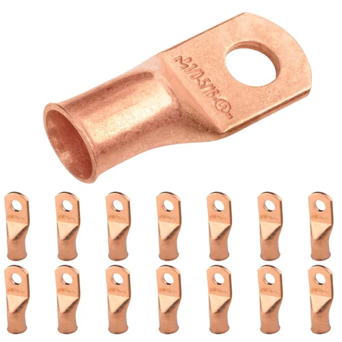 Vista 44 de SELTERM - 5 terminales de anillo resistentes para cable de batería, calibre 1/0 AWG, pernos de 1/2 pulgadas, terminales de calibre 0, ojales