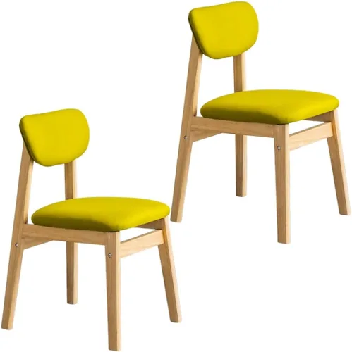 Vista 34 de YVYKFZD Dining Chairs Set, Solid Wood Kitchen Chairs, Upholstered Dining Room Chair with Curved Backrest, Living Room Chair with Removable Fabric