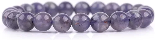 Vista 13 de GEM-Inside - Pulsera de cuarzo de cristal hecha a mano de 0.276 in de grado AAA, con cuentas redondas, elástica, energía, reiki, chakras, para azul