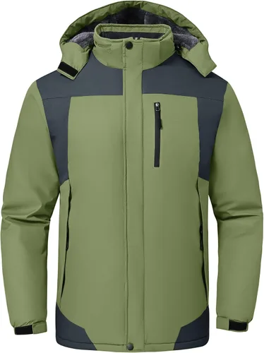 Vista 11 de Chaqueta de esquí para hombre, impermeable, resistente al viento, con capucha