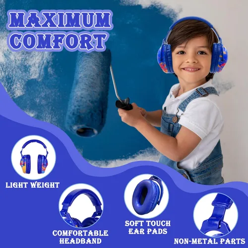 Vista 7 de ZOHAN Orejeras para niños 2 Pack-PINK Unicornio+Pintura al óleo