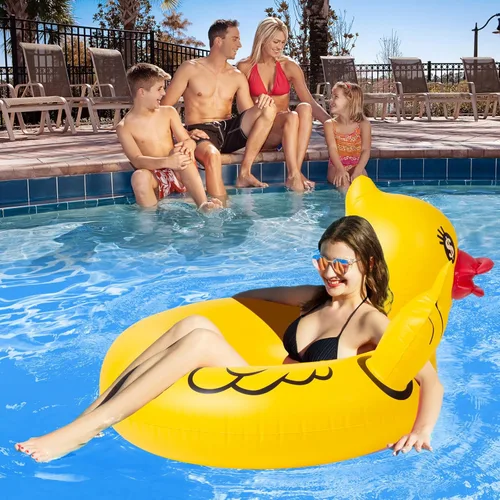 Vista 6 de Float Joy Divertidos flotadores inflables para piscina de pato para adultos, flotadores de pato de goma mejorados para piscina, lago, flotadores