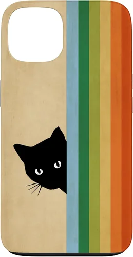 Vista 7 de Black Kitty Cat - Retro Vintage Rainbow Phone Case for iPhone 17