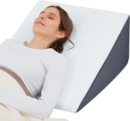 Vista 11 de Almohada de cuña para cama Touchutopia para dormir, almohada de cuña triangular de 8" 24" 24", parte superior de espuma viscoelástica refrescante