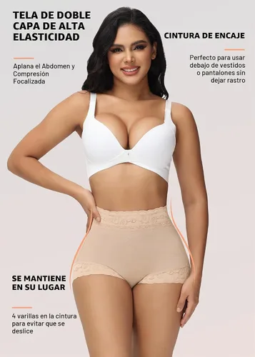 Vista 2 de SHAPSHE Bragas moldeadoras de cintura alta, control de abdomen y moldeador Beige