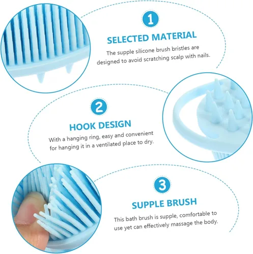 Vista 8 de Shower Brush with Soft Silicone Bristles for Deep Cleansing and Sensory Training Dual Sided Body Scrubber for Gentle Exfoliation and Massage