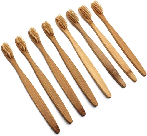 Vista 7 de Healifty Juego de 8 cepillos de dientes naturales de bambú para dientes sensibles