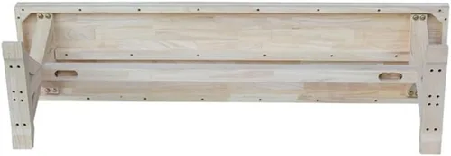 Vista 7 de International Concepts - Banco de entrada de madera maciza sin terminar de 60 pulgadas con superficie de bloque de carnicero, asiento de banco