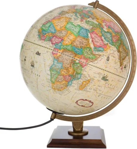 Vista 2 de Replogle Globes 83502 Carlyle Globo iluminado, pequeño, color blanco roto