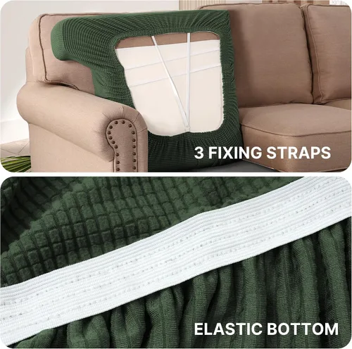 Vista 6 de H.VERSAILTEX Funda elástica para sillón con cojín en forma de T, fundas de cojín en T para sillón y sofá de sala de estar, funda para sofá, funda