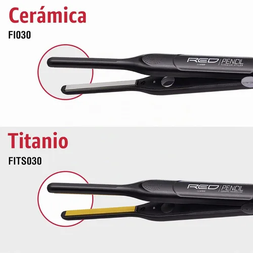 Vista 7 de RED by KISS Lápiz de titanio plancha plana de 3/10 pulgadas – Borde ultra preciso y estilo de corte Pixie, calor máximo de 450 °F, sin