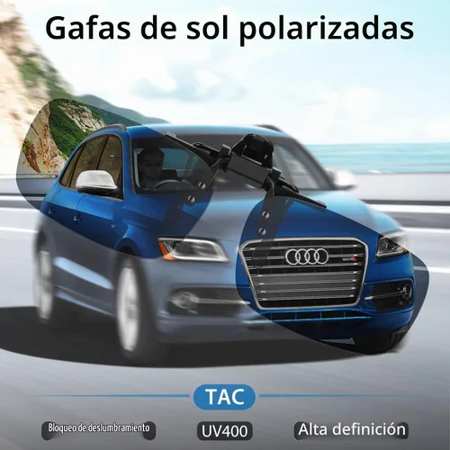 Vista 3 de Lentes de sol polarizados con clip abatibles sin montura para hombres y mujeres