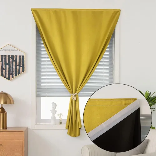 Vista 18 de JILRON Cortina adhesiva 100% opaca, sin taladro, fácil de instalar para persianas de dormitorio, bloqueo de luz