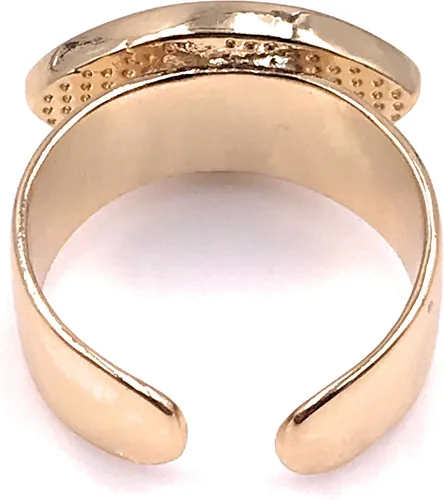 Vista 5 de LESLIE BOULES Anillo esmaltado de ojo turco chapado en oro de 18 quilates ajustable para mujer, Esmalte Metal
