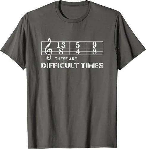 Vista 106 de Musician - Camiseta con texto en inglés "These are Difficult Times", talla S