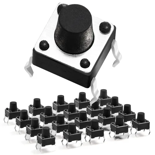 Vista 8 de Chanzon Interruptor de botón táctil táctil 0.236x0.236 x0.169 in Micro Momentary Tact Switch 2 pin 20 unids SPST Interruptores pulsadores