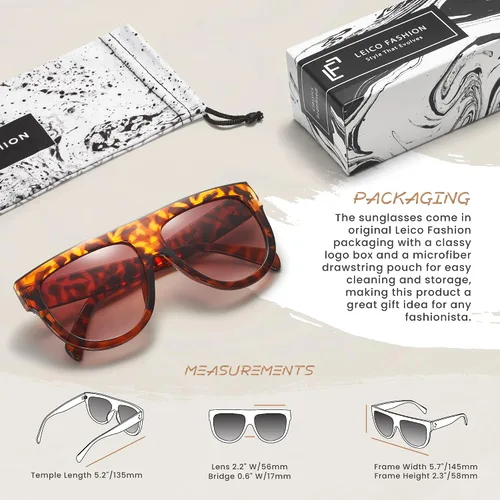 Vista 51 de Gafas de sol de gran tamaño con parte superior plana para mujer, diseño cuadrado grande, retro, gafas de sol