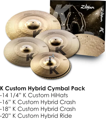 Vista 2 de Zildjian Paquete de platillos híbridos personalizados K1250 K 14/16/18/20