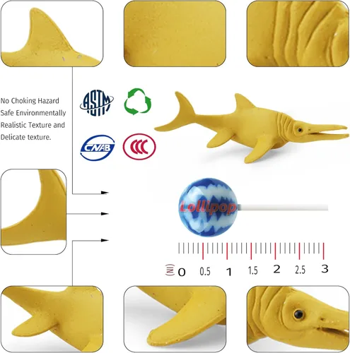 Vista 2 de Minijuguetes de criaturas marinas prehistóricas, juego de juguetes de dinosaurio antiguo, figuras de animales marinos de 2 a 4 pulgadas, decoración