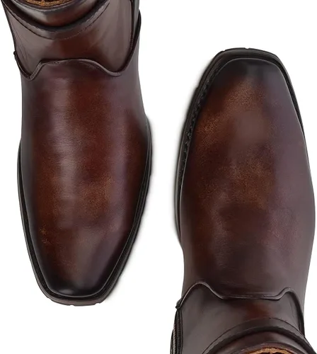 Vista 7 de Cuadra Botas altas para mujer en piel auténtica con cremallera, color marrón