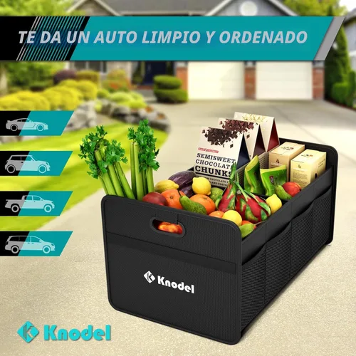 Vista 6 de K KNODEL Organizador de maletero de automóvil, organizador plegable para automóvil, consolas y organizadores automotrices, almacenamiento con asas