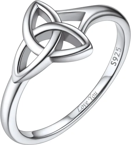 Vista 9 de ChicSilver Anillo Claddagh con nudo celta, plata de ley 925, anillos irlandeses 05. Claddagh-Oro