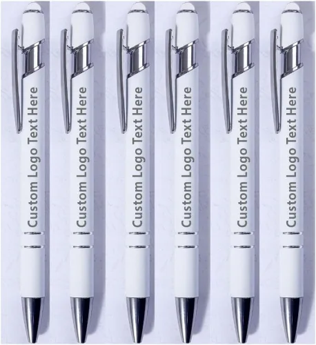 Vista 6 de Bolígrafos de tinta con punta de lápiz óptico con cuerpo de metal, punta media (0.028 in), bolígrafos de tinta de gel negra, 6 unidades, hogar, Negro