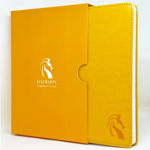 Vista 2 de LeStallion LS2 - Cuaderno de tapa dura amarillo - Diario en blanco tamaño A5 para escribir - Diario de 100 g/m² de tapa dura amarilla - 216 hojas