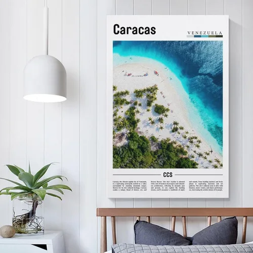 Vista 5 de ZejaL Caracas Venezuela - Póster de viaje de paisaje de América del Sur, estética de habitación, póster de lienzo para pared, dormitorio, oficina