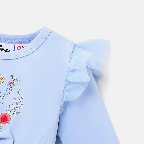 Vista 4 de Disney Vestido de princesa con estampado de tutú para niña, con volantes, manga larga, tutú para fiesta