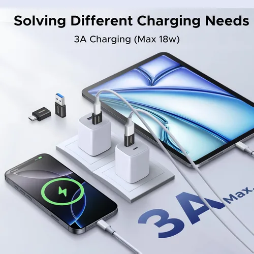 Vista 4 de UGREEN Adaptador USB a USB C Combo de 4 unidades, convertidor USB C de 10 Negro