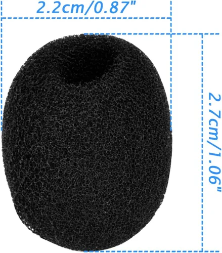 Vista 3 de eBoot Paquete de 5 auriculares con solapa de tamaño pequeño, color negro Mic Muffler Pop Filter, Lapel Mic Foam Cover, Small Mic Windscreen,Fits