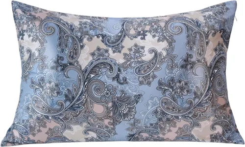 Vista 10 de MANSPHIL Paquete de 2 fundas de almohada de seda Queen con patrón de estrellas negras, seda de grado 6A 22 momme 100% seda de morera real, funda