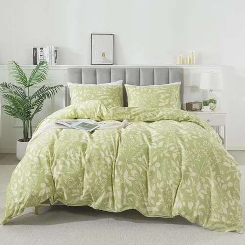 Vista 90 de HoneiLife Juegos de Fundas de Edredón Twin - Funda de Edredón Floral 100% Algodón, Juego de Ropa de Cama Transpirable de 2 Piezas con Cierre